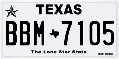 TX license plate BBM7105