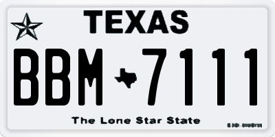 TX license plate BBM7111