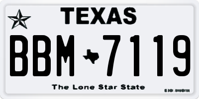 TX license plate BBM7119