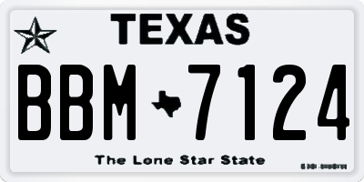 TX license plate BBM7124