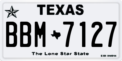 TX license plate BBM7127