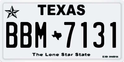 TX license plate BBM7131
