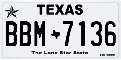 TX license plate BBM7136