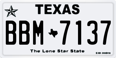 TX license plate BBM7137
