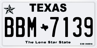 TX license plate BBM7139