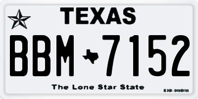 TX license plate BBM7152