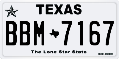 TX license plate BBM7167