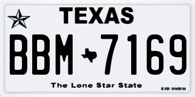 TX license plate BBM7169