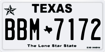 TX license plate BBM7172