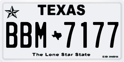 TX license plate BBM7177