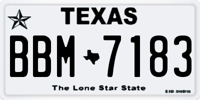 TX license plate BBM7183