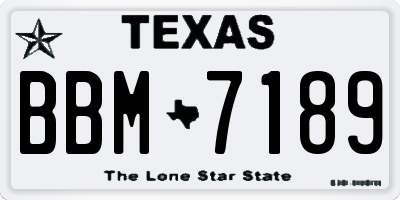 TX license plate BBM7189