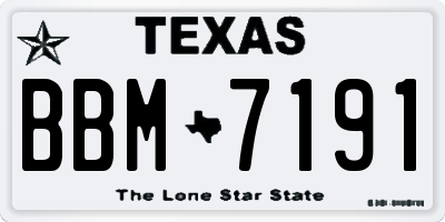 TX license plate BBM7191