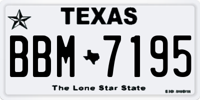 TX license plate BBM7195