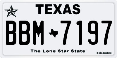 TX license plate BBM7197