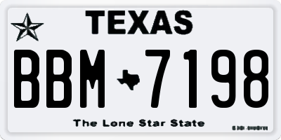 TX license plate BBM7198