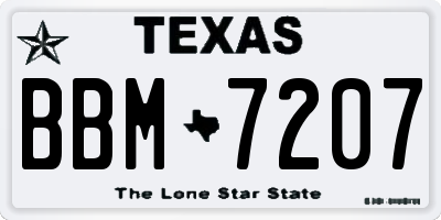 TX license plate BBM7207