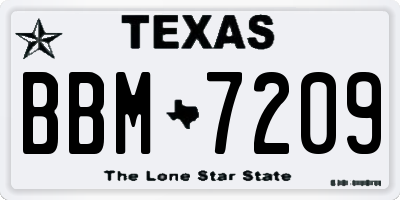 TX license plate BBM7209