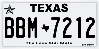 TX license plate BBM7212