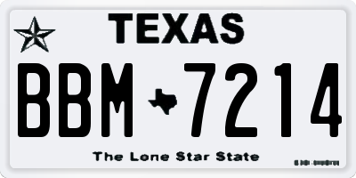 TX license plate BBM7214