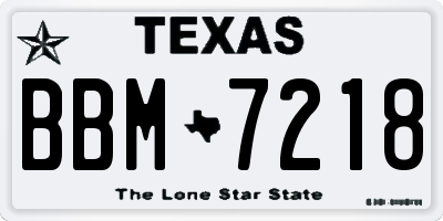 TX license plate BBM7218
