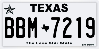 TX license plate BBM7219
