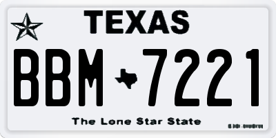 TX license plate BBM7221