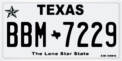 TX license plate BBM7229