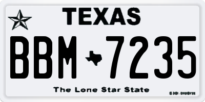 TX license plate BBM7235