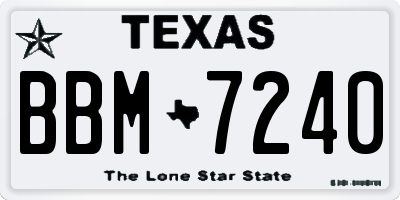 TX license plate BBM7240