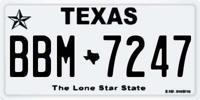 TX license plate BBM7247