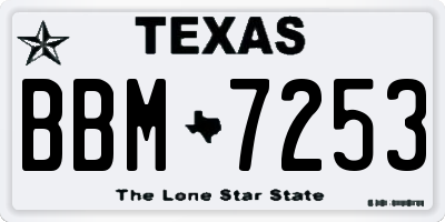 TX license plate BBM7253
