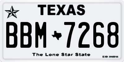 TX license plate BBM7268