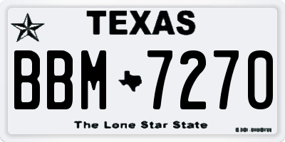 TX license plate BBM7270