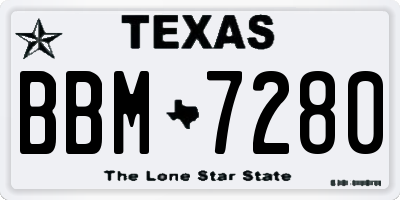 TX license plate BBM7280