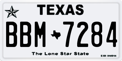 TX license plate BBM7284