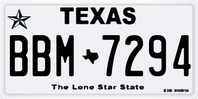TX license plate BBM7294