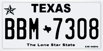 TX license plate BBM7308
