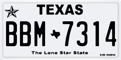TX license plate BBM7314