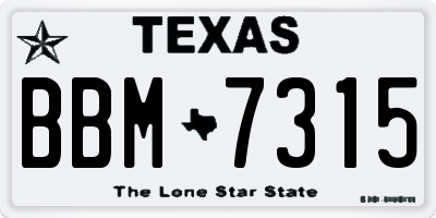 TX license plate BBM7315