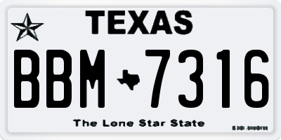 TX license plate BBM7316