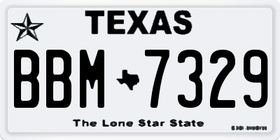 TX license plate BBM7329