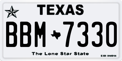 TX license plate BBM7330