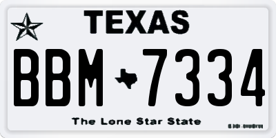 TX license plate BBM7334