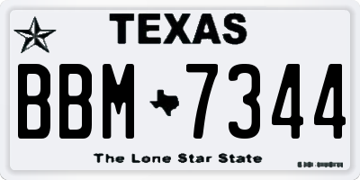 TX license plate BBM7344