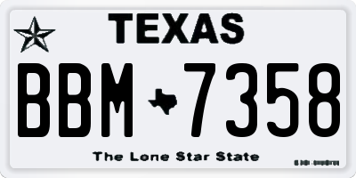 TX license plate BBM7358
