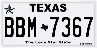 TX license plate BBM7367