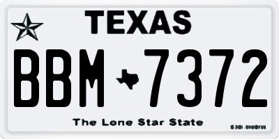 TX license plate BBM7372