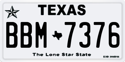 TX license plate BBM7376