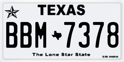 TX license plate BBM7378